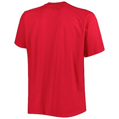 Men's Red Wisconsin Badgers Big & Tall Raglan T-Shirt