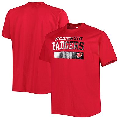 Men's Red Wisconsin Badgers Big & Tall Raglan T-Shirt