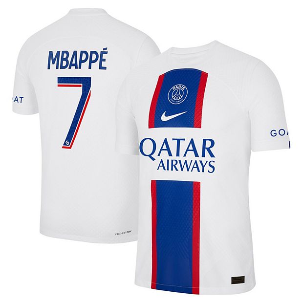 Men s Nike Kylian Mbappe White Paris Saint Germain 2022 23 Third Vapor Match Authentic Player Jersey