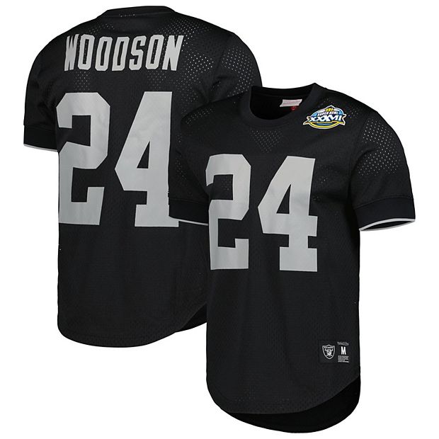 Oakland Raiders Mitchell & Ness Charles Woodson Mesh Name & Number Crew  Neck - Mens