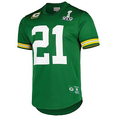 Men's Mitchell & Ness Charles Woodson Green Green Bay Packers Retired Player Name & Number Mesh Top