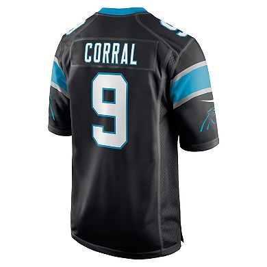Men's Nike Matt Corral Black Carolina Panthers 2022 NFL Draft Pick Player Game Jersey