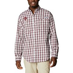 Men's Columbia Scarlet Ohio State Buckeyes Big & Tall Tamiami Omni-Shade  Button-Down Shirt