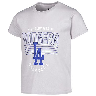 Youth Stitches Gray/Royal/Heather Gray Los Angeles Dodgers 3-Piece T ...