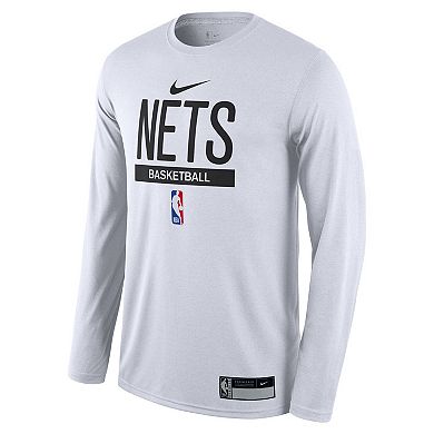 Men's Nike White Brooklyn Nets 2022/23 Legend On-Court Practice Performance Long Sleeve T-Shirt