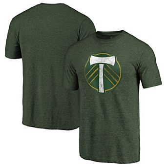 Men's Fanatics Branded Green Portland Timbers Distressed Primary Logo Tri-Blend T-Shirt