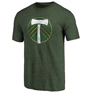 Men's Green Portland Timbers Distressed Primary Logo Tri-Blend T-Shirt