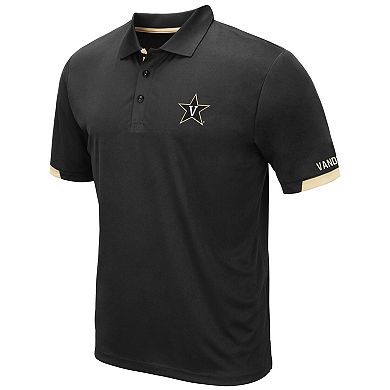 Men's Colosseum Black Vanderbilt Commodores Santry Polo