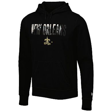 Men's New Era Black New Orleans Saints Ink Dye Pullover Hoodie