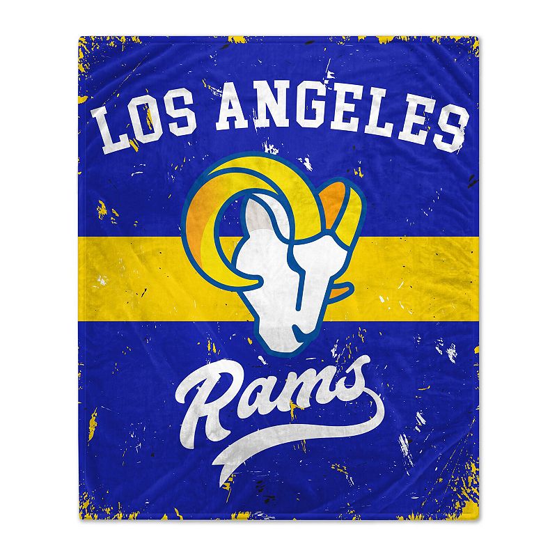 Los Angeles Rams 60 x 70 Retro Stripe Flannel Fleece Blanket, Multicolo