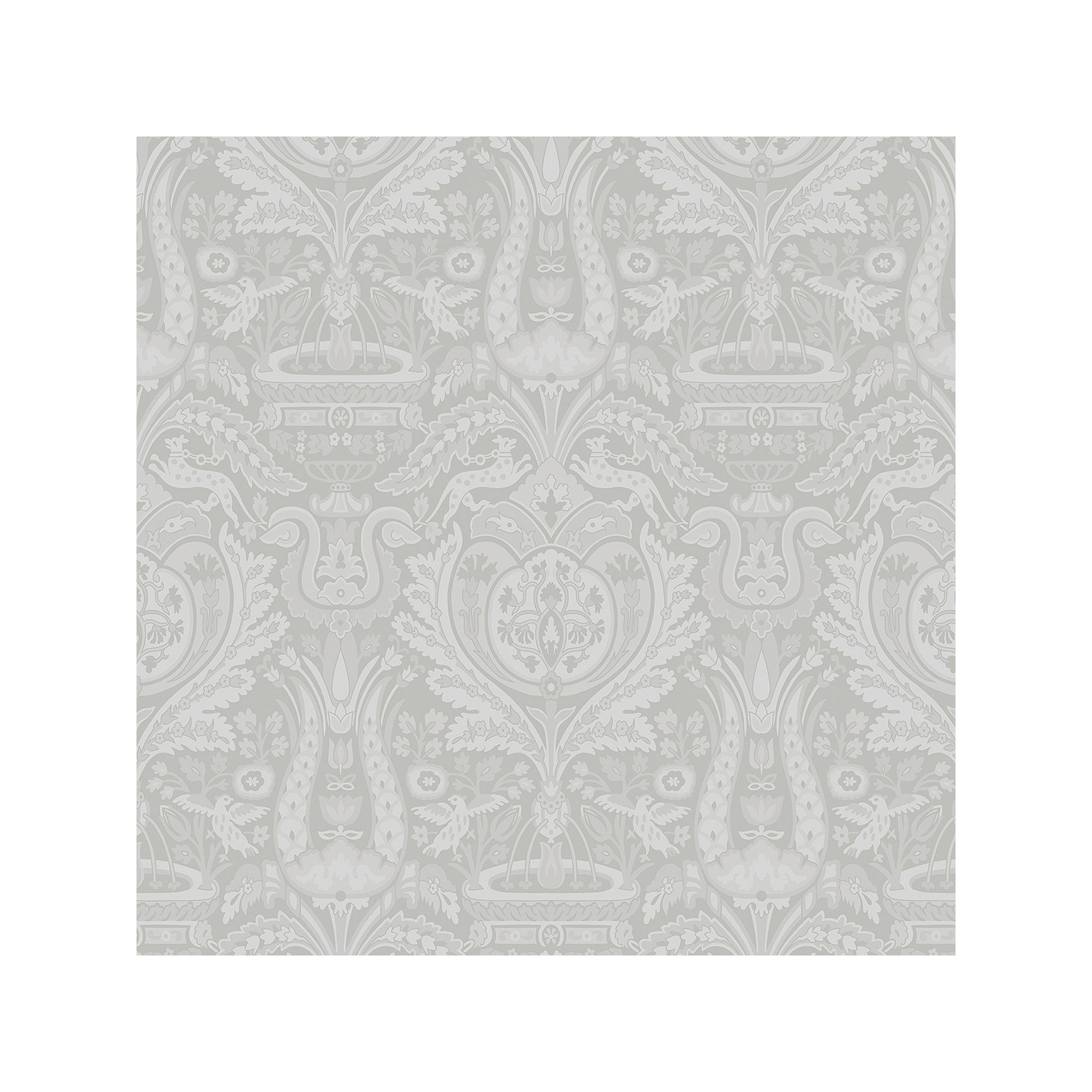 Laura Ashley Heraldic Damask Wallpaper, Gray