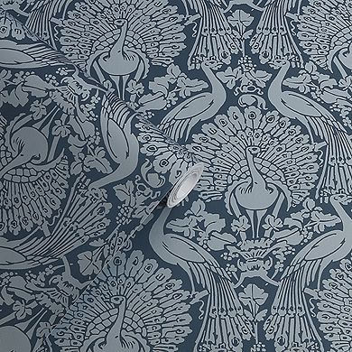Laura Ashley Peacock Damask Wallpaper