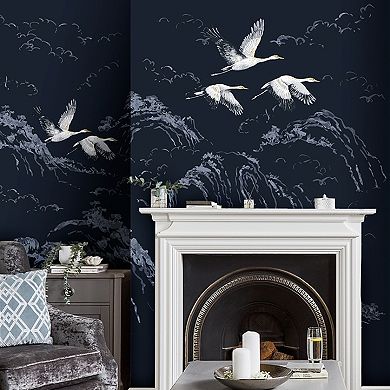 Laura Ashley Animalia Midnight Mural Wallpaper