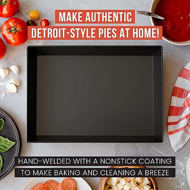 Chef Pomodoro Detroit Style Pizza Pan, Hard Anodized Aluminum, Pre-seasoned Bakeware