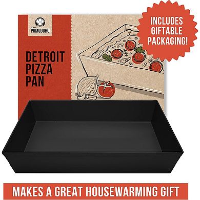 Chef Pomodoro Detroit Style Pizza Pan, Hard Anodized Aluminum, Pre-seasoned Bakeware