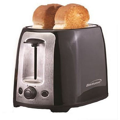Brentwood 2 Slice Cool Touch Toaster in Black and Stainless Steel