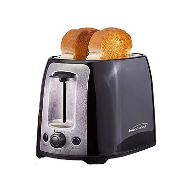 Brentwood 2 Slice Cool Touch Toaster in Black and Stainless Steel