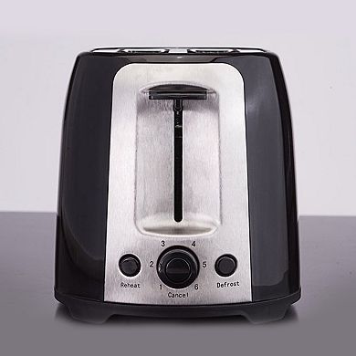 Brentwood 2 Slice Cool Touch Toaster in Black and Stainless Steel