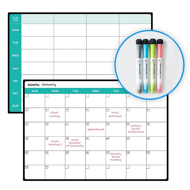Walldeca Magnetic Dry Erase Calendar Fridge Calendar White Board With Fridge  Weekly Planner (1 Pack)
