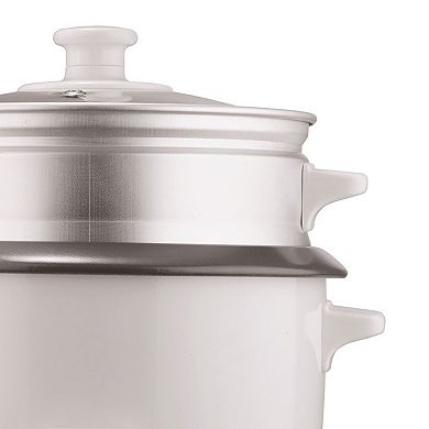 Brentwood 5 Cup Rice Cooker/Non-Stick with Steamer in White