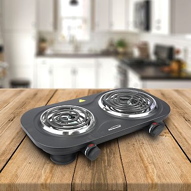 Brentwood Electric 1500W Double Burner - Black