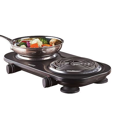 Brentwood Electric 1500W Double Burner - Black