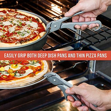 Chef Pomodoro Premium Pizza Pan Gripper, 8-inch Cast Aluminum, Deep Dish Heavy Duty Pans