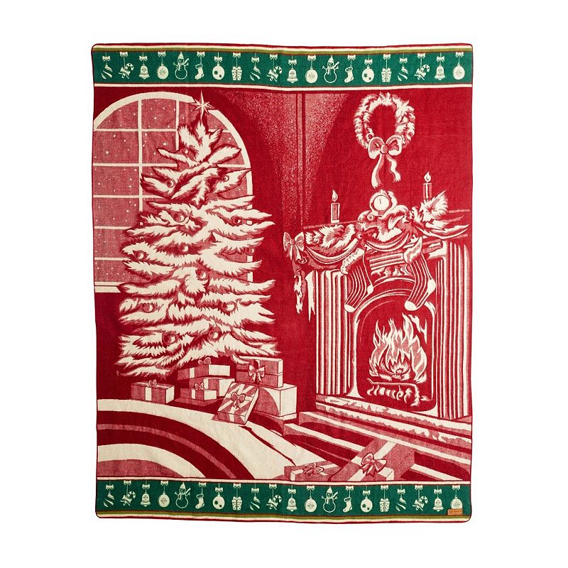 82086437 Ecuadane Green Christmas Blanket, Red sku 82086437