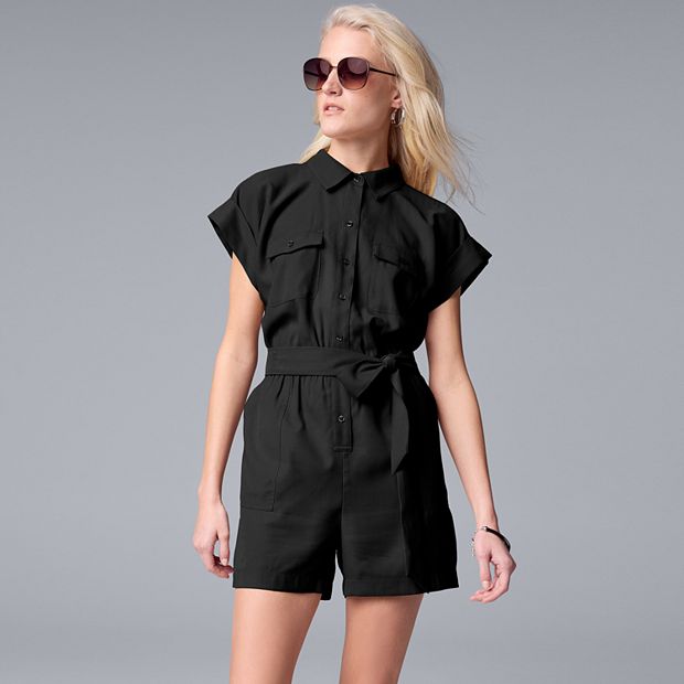 Women's Simply Vera Vera Wang Belted Utility Romper
