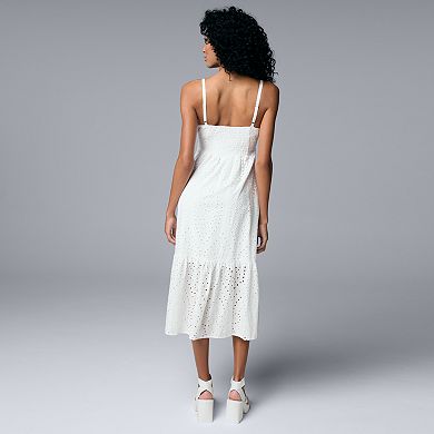 Women's Simply Vera Vera Wang Twist Front Eyelet Midi Dress