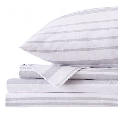 Madelinen Turkish Cotton Stripe Flannel Luxurious Sheet Set