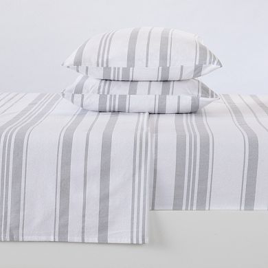 Madelinen Turkish Cotton Stripe Flannel Luxurious Sheet Set