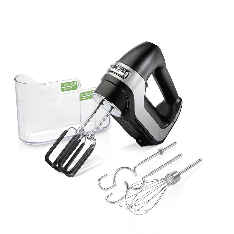 Hamilton Beach Professional 7-Speed Hand Mixer with Snap-on Case, Black