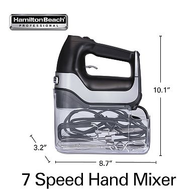 Hamilton Beach Professional 7-Speed Hand Mixer with Snap-on Case