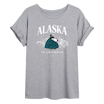 Juniors' Peanuts Snoopy Alaska Oversized Tee