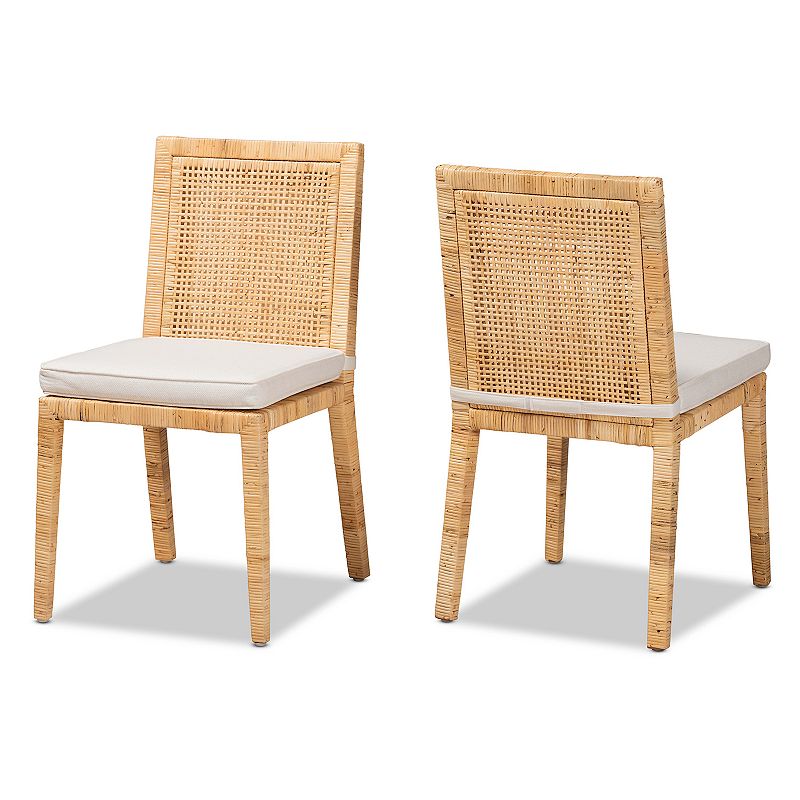 Baxton Studio Sofia Dining Chairs 2-piece Set, White