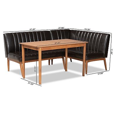 Baxton Studio Daymond Dining Nook 3-piece Set
