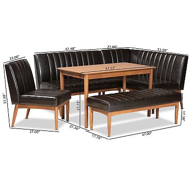 Baxton Studio Daymond Dining Nook 5-piece Set