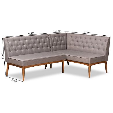 Baxton Studio Riordan Dining Nook 2-piece Set