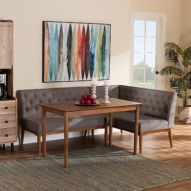Baxton Studio Riordan Dining Nook 3-piece Set