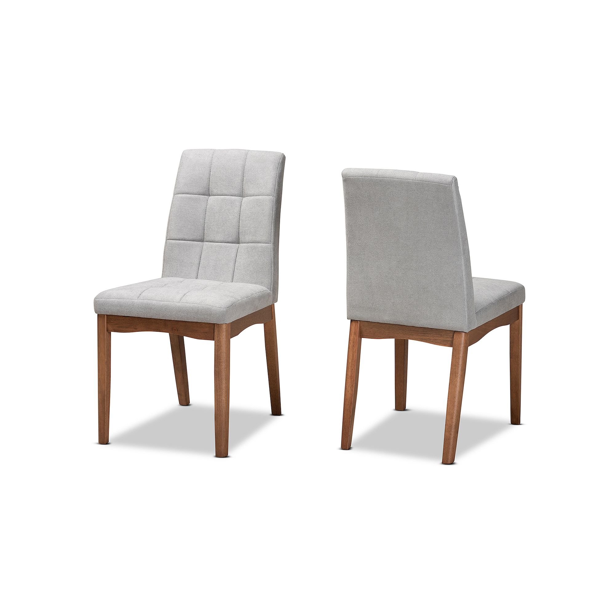Baxton Studio Tara Dining Chairs 2-piece Set, Light Gray