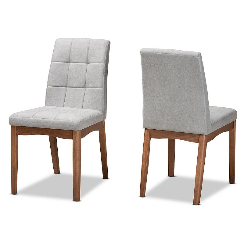 Baxton Studio Tara Dining Chairs 2-piece Set, Grey
