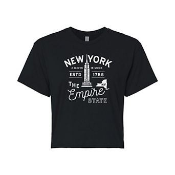 Juniors' New York Cropped Graphic Tee