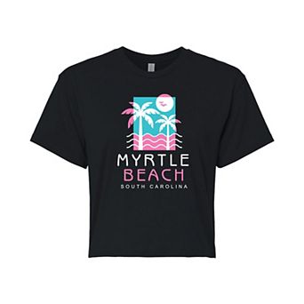 Juniors' Myrtle Beach Cropped Graphic Tee