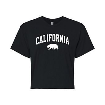 Juniors' California Cropped Graphic Tee