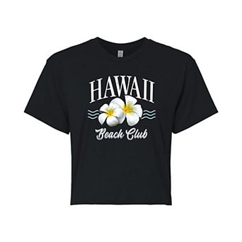 Juniors' Hawaii Beach Club Cropped Graphic Tee