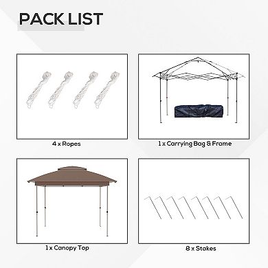 Outsunny 12ft x 12' Pop Up Canopy with Mesh Sidewall Netting