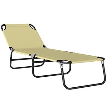 Outsunny Foldable Reclining Pool & Beach Chair, Oxford