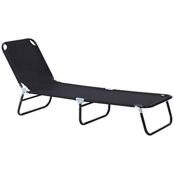 5-position Poolside Lawn Reclining Beach Chair Chaise Lounge Folding Sun Lounger