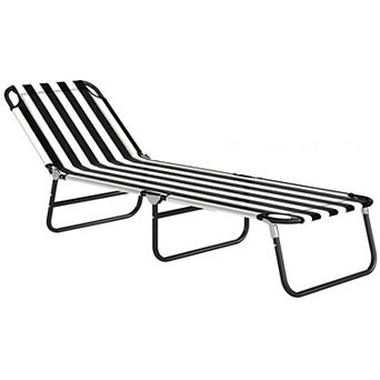 Outsunny Foldable Reclining Pool & Beach Chair, Oxford,
